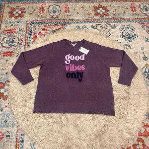 NWT Terra & Sky Sweater Good Vibes Only 3X